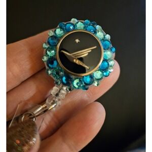 Alaska Airlines Vintage button IDholder. Handmade. 
One of a Kind Rare Unique‎